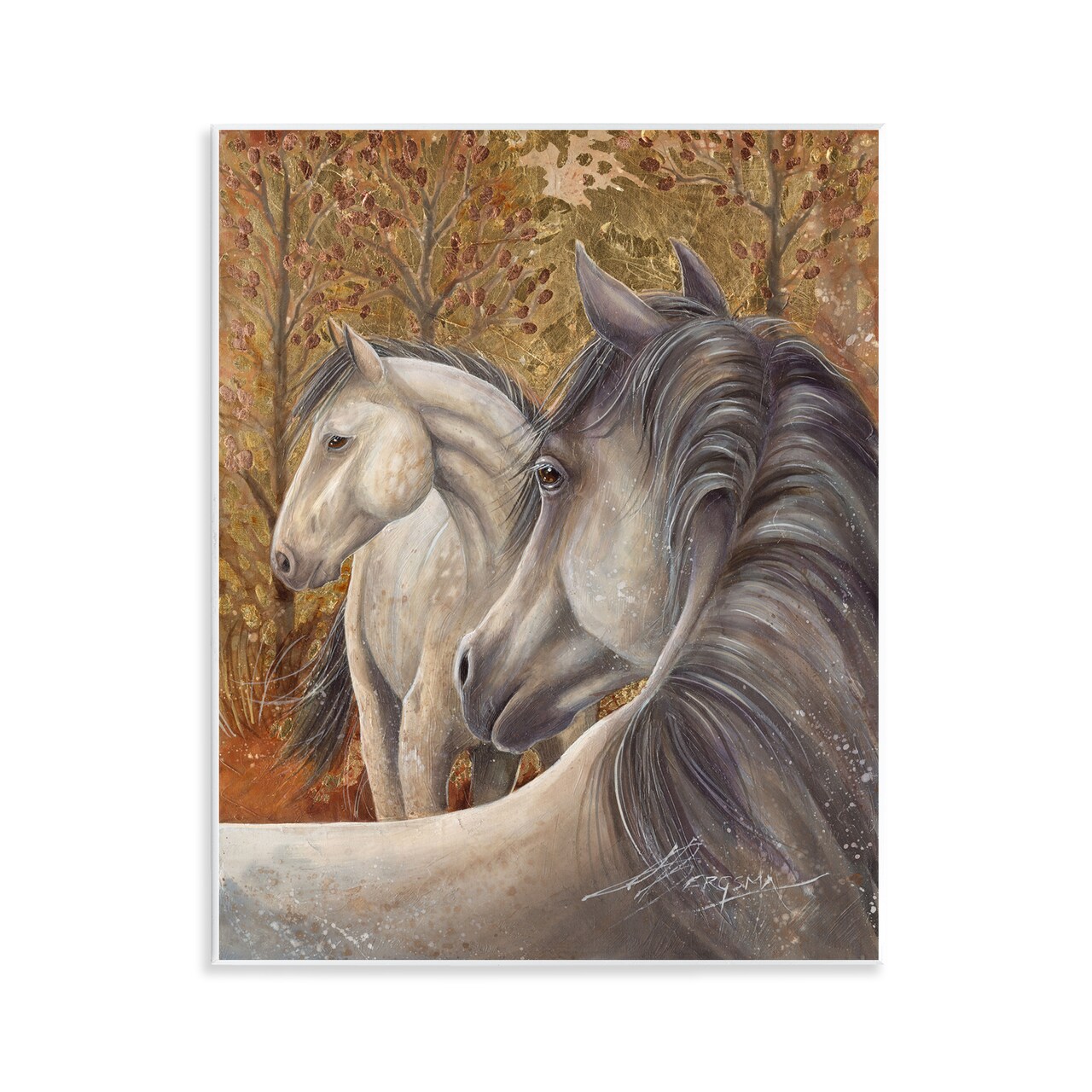 Stupell Industries Horses in Autumnal Forest Wall Plaque Design by Jody Bergsma
